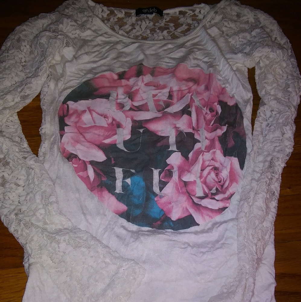 Lace long sleeve ahirt